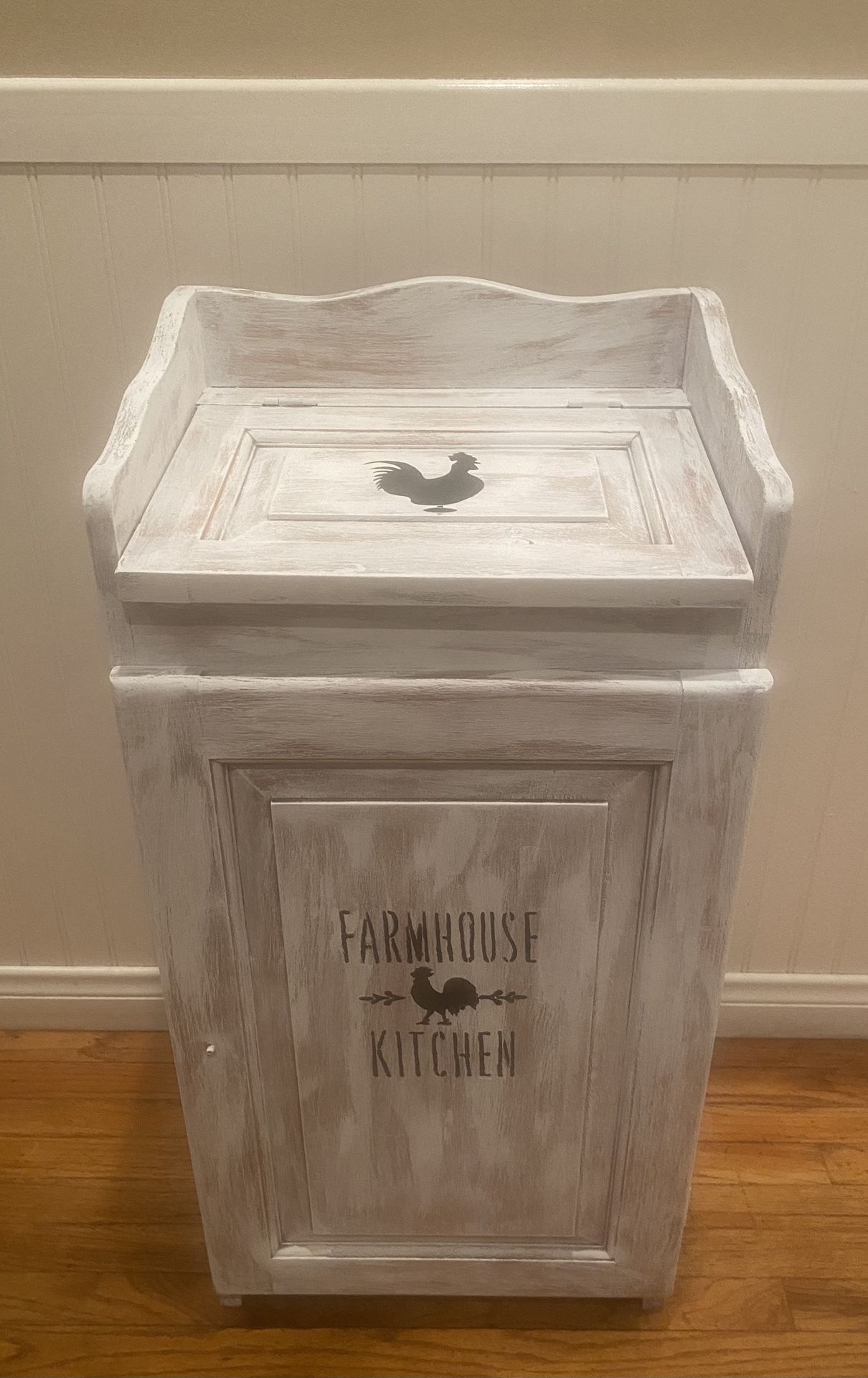 Farmhouse /Rustic - Wood, Storage Trash  Bin 