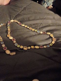New motley gem necklace and bracelet set