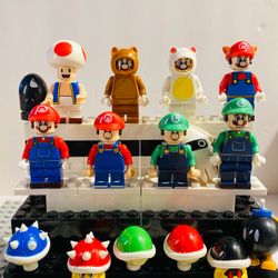 Super Mario Bros 8pc Nintendo Game Minifigures LEGO Compatible