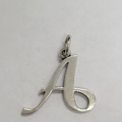 James Avery large script "A" initial charm in sterling silver. 