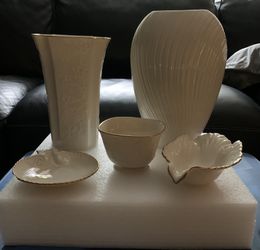 Lenox Pieces + Etched Crystal Vase