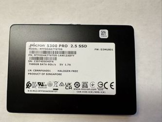 Micron 5300 PRO 7.68TB Enterprise 2.5" SATA SSD
