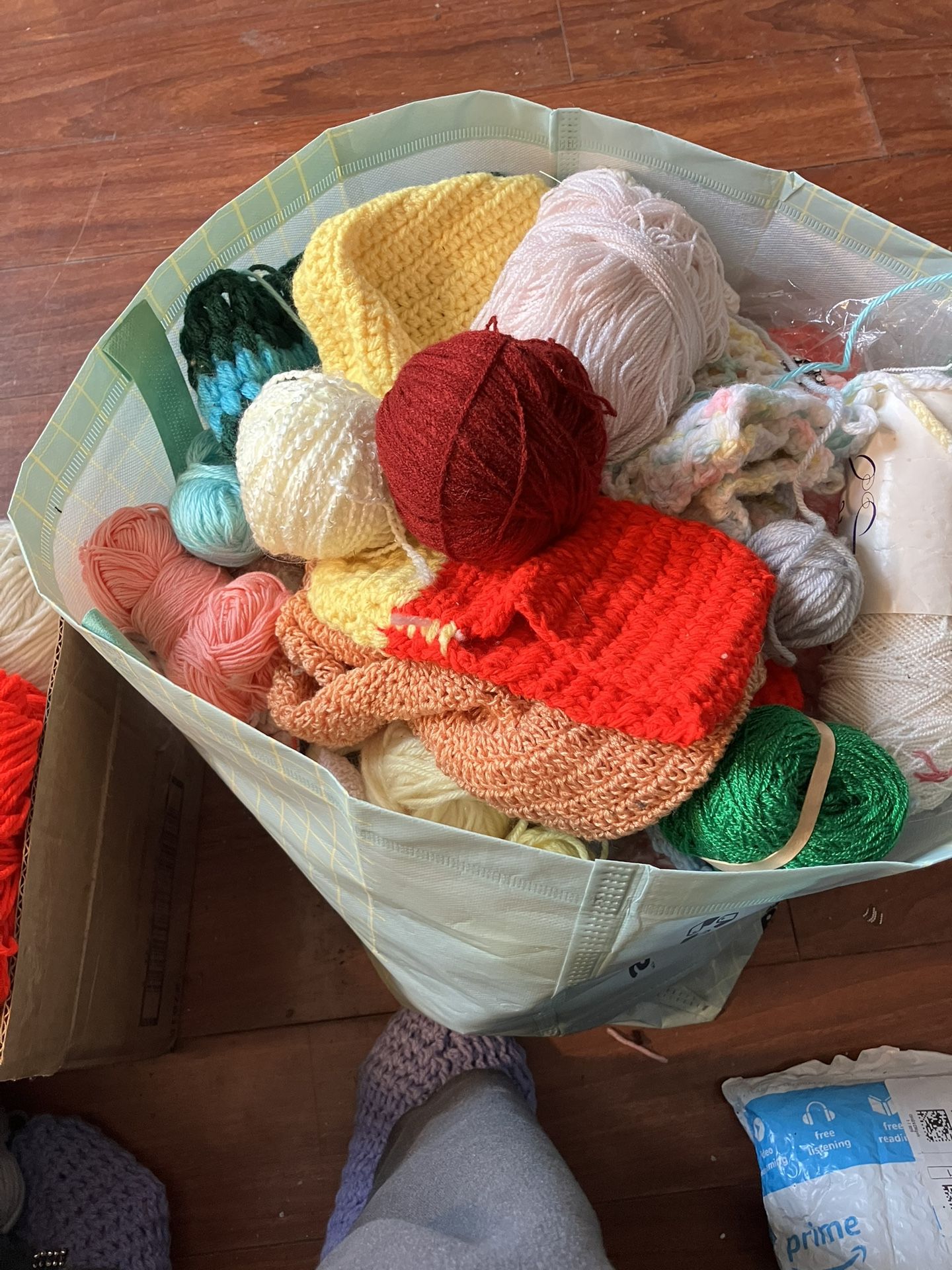 4 Large Box Of Yarns PICK UP ONLY