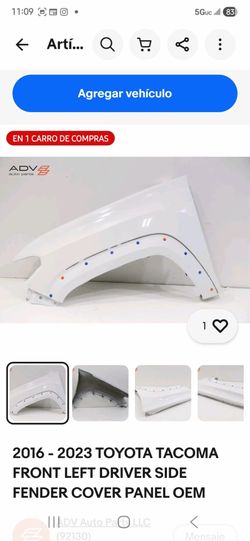 2016-2023 TOYOTA TACOMA FRONT LEFT SIDE FENDER COVER PANEL OEM