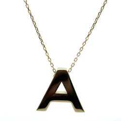 Woman’s Ladies 14k Yellow Gold A Initial Pendant On An 18” Inch Chain Necklace GP3120276