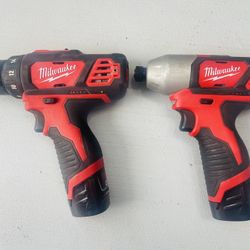 M12 12V Lithium-Ion Cordless Drill Driver/Impact Driver Combo Kit with Two 1.5Ah Batteries and Charger
