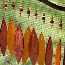 SOLD - Red Stained Glass Wind Chime Sun Catcher