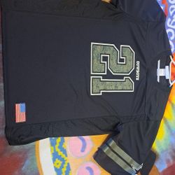 Dallas Cowboys Jersey Mens Large Black Short Sleeve Relaxed #21 Ezekiel Elliott