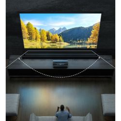 Floor Rising Screen Projector 3D/4k. Cones With Remote. 120"