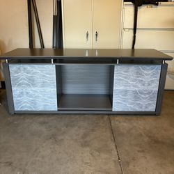Office Furniture Credenza TV Media Console with Sliding Doors Storage Desk