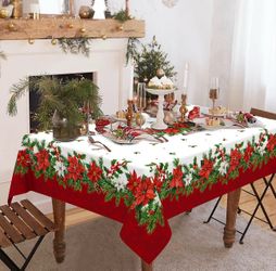 Christmas Poinsettia Tablecloth