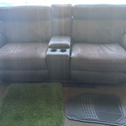 Brown Leather Recliner-able Couch  
