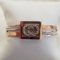 Rosegold Fashion Bracelet...stainless Steel With Rhinestones 