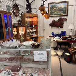 Tons of MCM, Pink Depression Glass, Uranium Glass, Milk Glass & MORE!!!