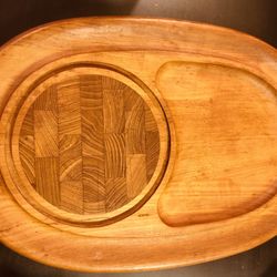 Vintage Dansk Tray With Cutting Boared Large Size 