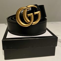Gucci Gold GG Buckle Belt 