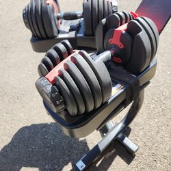 Bowflex Dumbells w/stand 52.5lbs. Like New