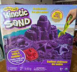 Kinetic Sand Castle Set 1 lb Purple plus 2lbs xtra sand