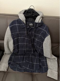 Flannel with hoodie/ Holister