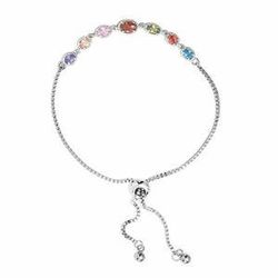 Garnet Bolo Bracelet in Platinum