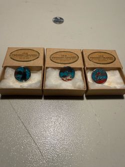 3 Vintage Turquoise Ball Markers.