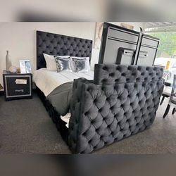 King Or Queen size Black color TV bed frame