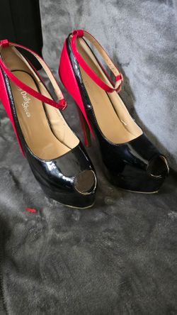 Red and black heels