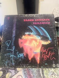 1st Pressing Vintage Signed Black Sabbath Paranoid Vinyl Record