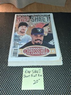 Rap sheet magazine.. featuring Cypress Hill. 1995. Excellent condition! All sales final.