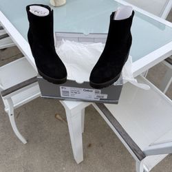 NWT Black Suede Gabor Wedge Boots Size 6