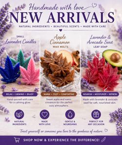 Candles , wax melts, avocado lavender soap