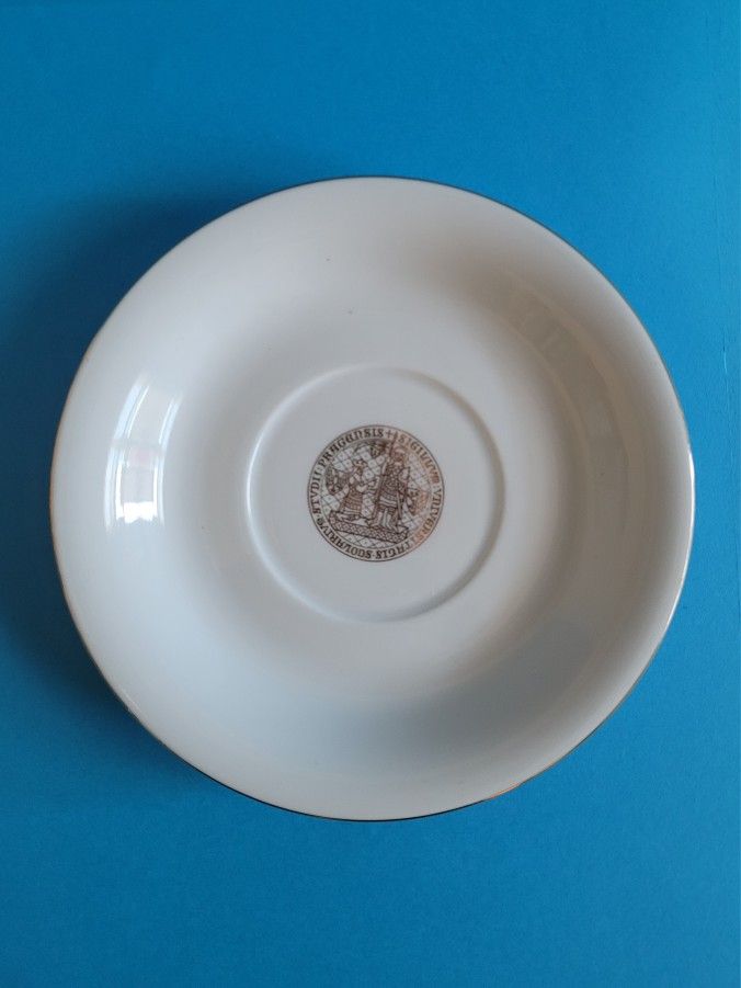Thun Studio 5.25" Single Tea Saucer - Charles University Prague Monogram.
