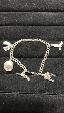 Sterling silver charm bracelet