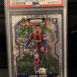 Lionel Messi 2020 Prizm Silver Circles SSP PSA 8 Graded Slab Soccer FC Barcelona