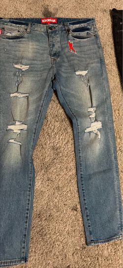Ice Cream x Billionaire Boys Club BBC Skinny  Mens Jeans light blue Size 36