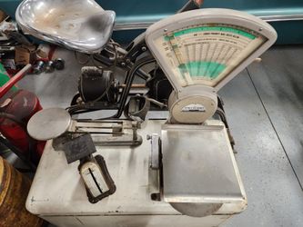 3 Vintage Platform Scales Old Shelf Knick Knack Plant Stands