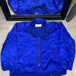 Vintage / Y2K 1980s Blue Satin Bomber Jacket 