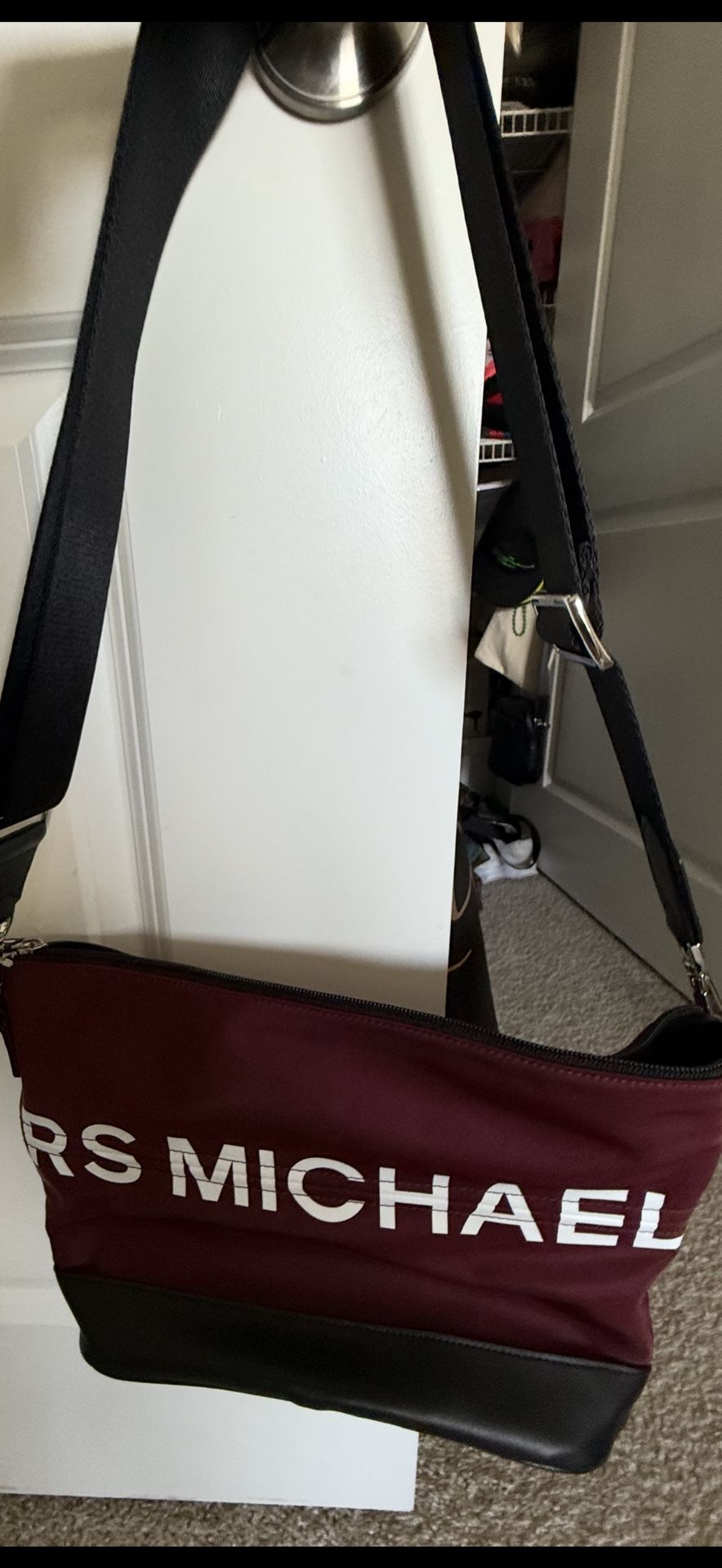 Michael Kors Sporty Over The Shoulder Or Cross Body Purse In Maroon