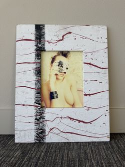 Lady with Mask in White by Brennen Grey
