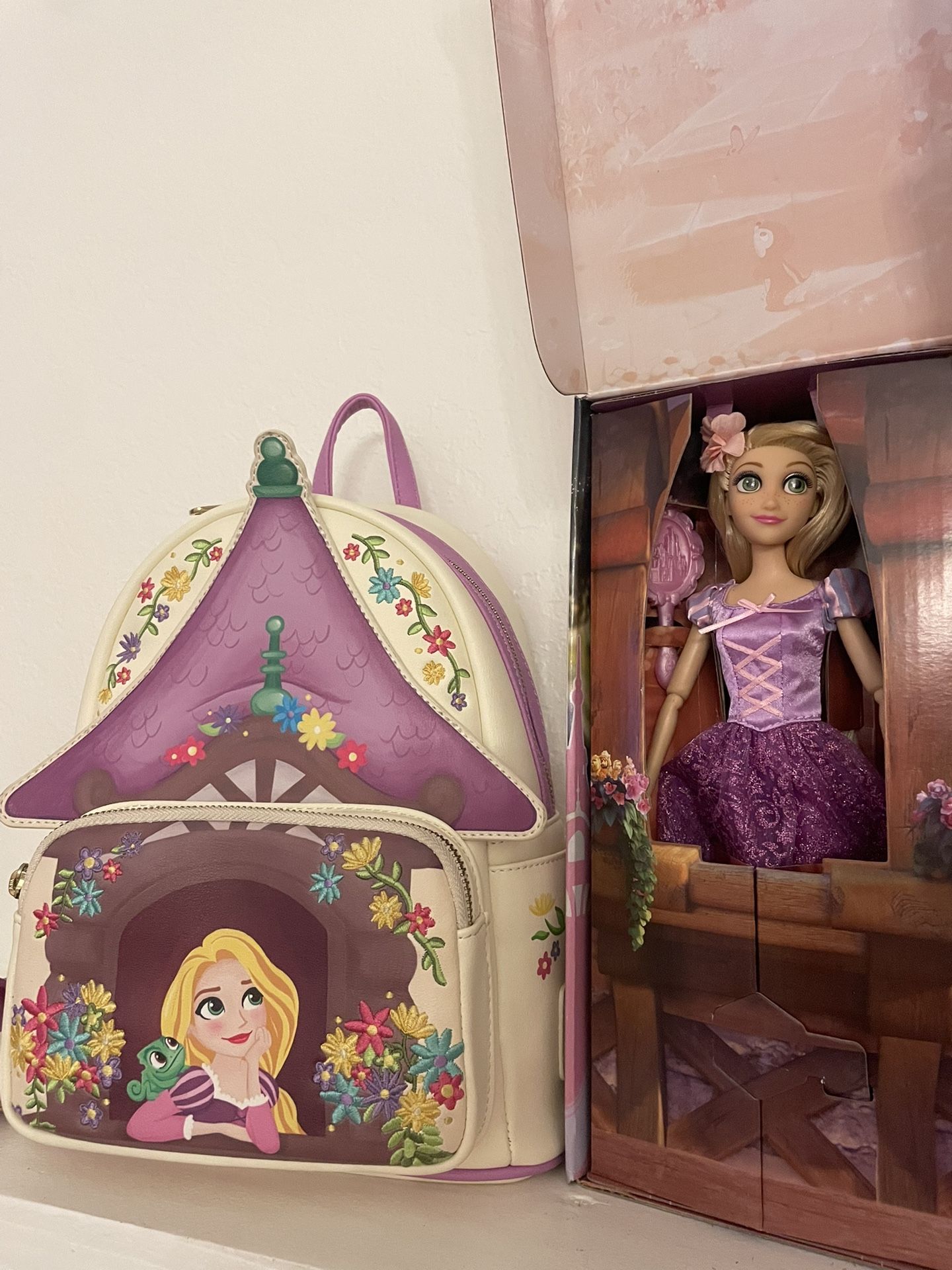 Rapunzel Loungefly Backpack & Disney Princess Doll