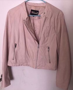 Pink Faux Leather Jacket