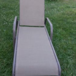 Outdoor Patio Lounge Chair Chaise Fabric Adjustable Reclining 
