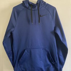 Nike Blue Hoodie, Men’s Small, Dri-Fit Therma Pullover, extended turtleneck