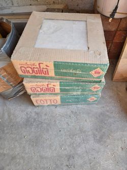 Floor Tiles. 5 Boxes, Off-White or light beige