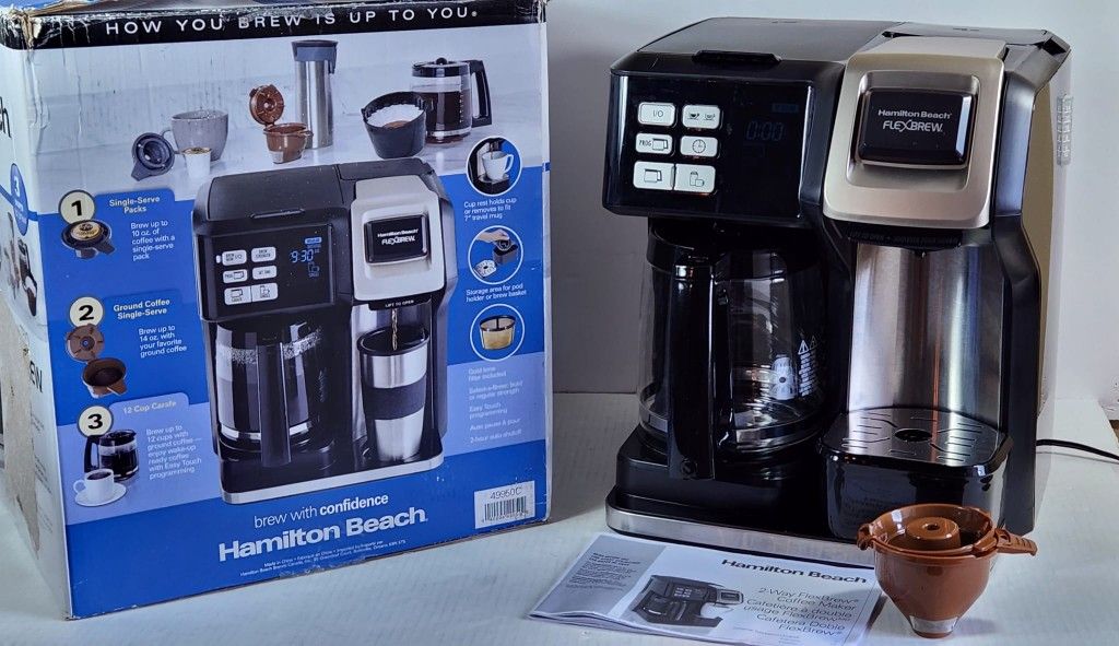 Hamilton Beach 49976 FlexBrew Trio 2-Way Coffee Maker, Compatible with K-Cup #714