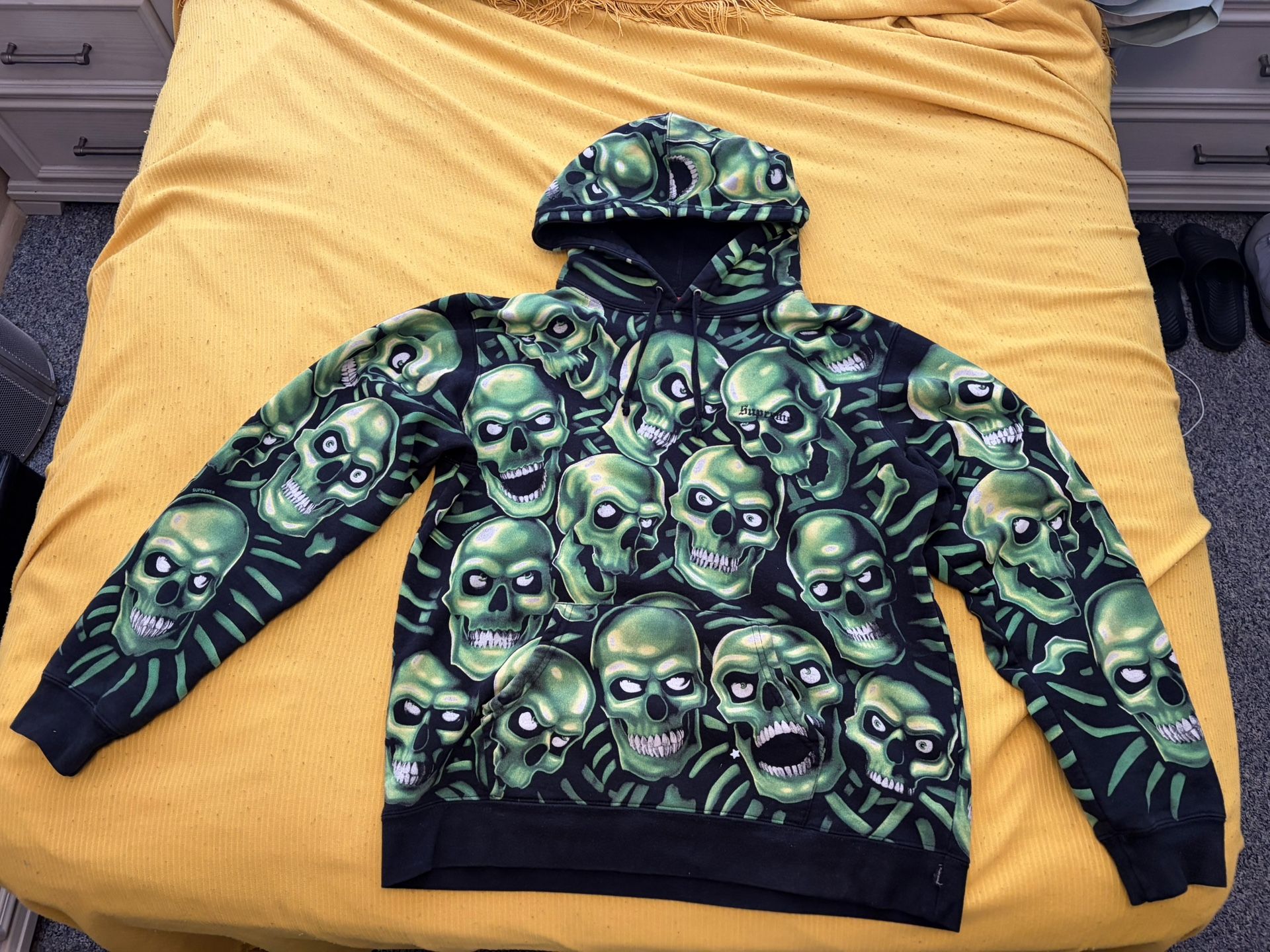 Supreme Green Skull Pile Hoodie