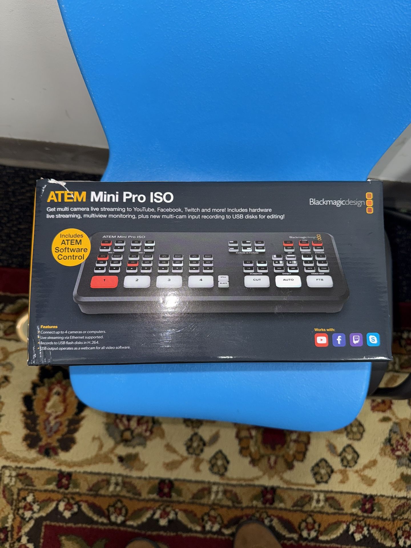 Blackmagic Design ATEM Mini Pro ISO HDMI Video Production Studio with 5-stream Recording Engine