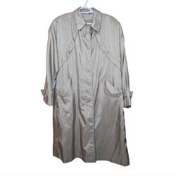 Vintage Town Country Millennium Silver Sheen Button Front Trench Coat