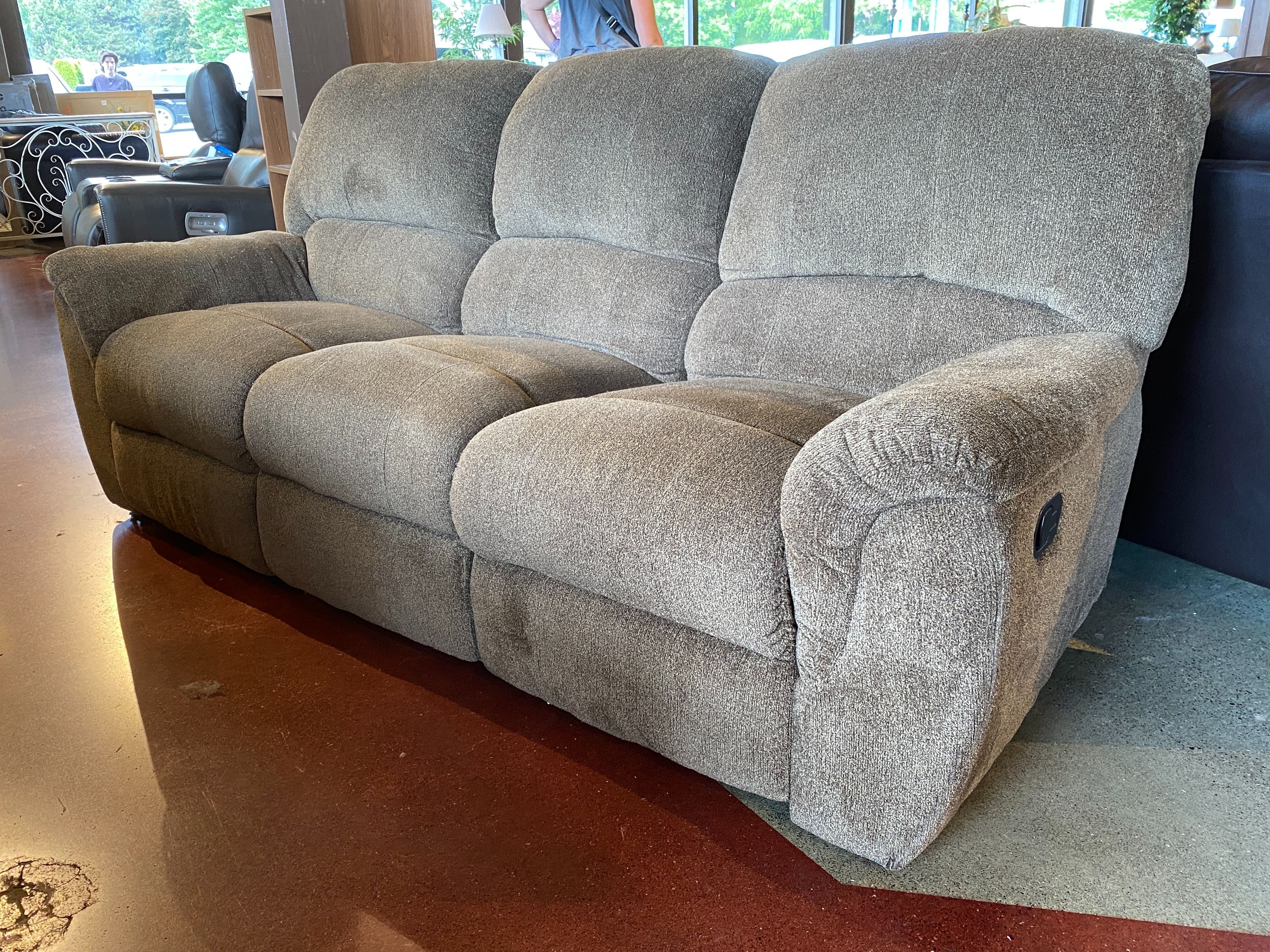 Neutral 3-Seater Manual Recliner Sofa