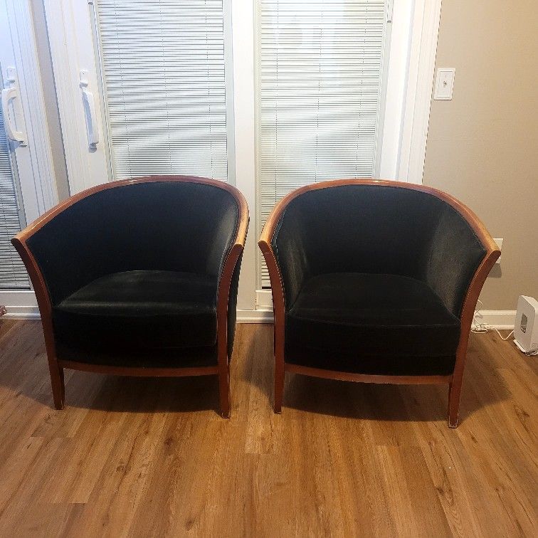 Pair of 1990s Bernhardt Barrel Chairs